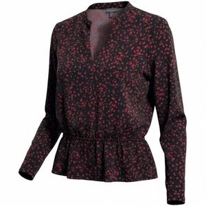 The Limited Women's blouse - Size Small - Red, Black and Maroon V-Neck